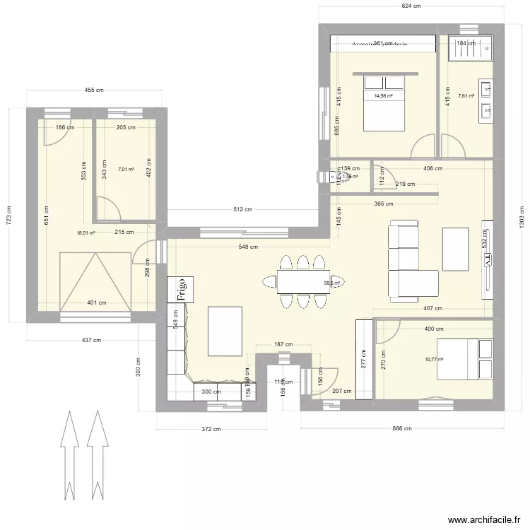 PLAN 1. Plan de 7  et 119 m²