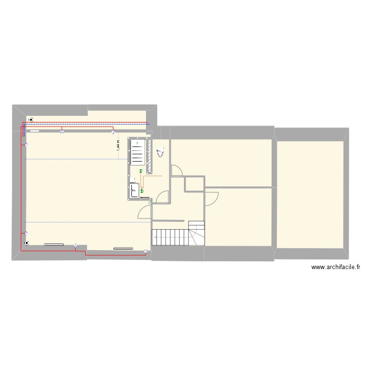 etage corrigé 2 sans lumières. Plan de 9 pièces et 104 m2
