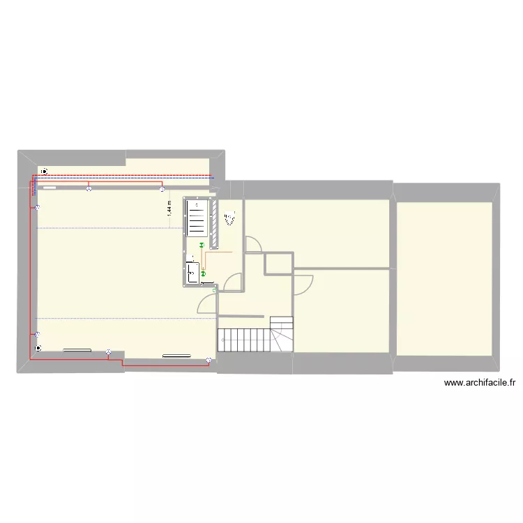 etage corrig&eacute; 2 sans lumi&egrave;res. Plan de 9  et 104 m²