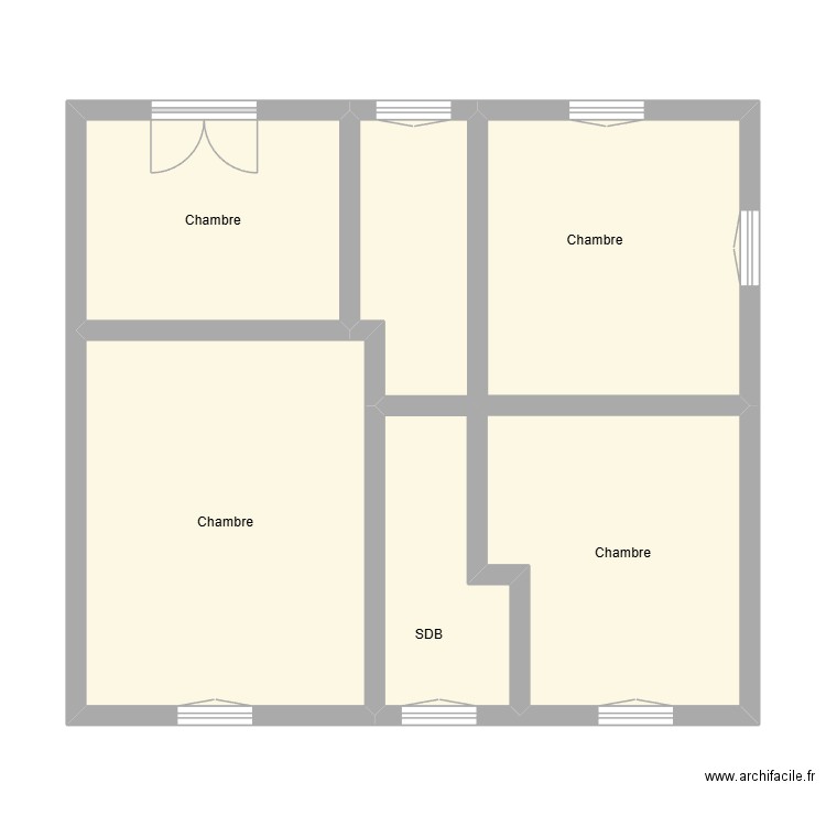 FREMONT ETAGE ETAT INITIAL. Plan de 4 pièces et 43 m2