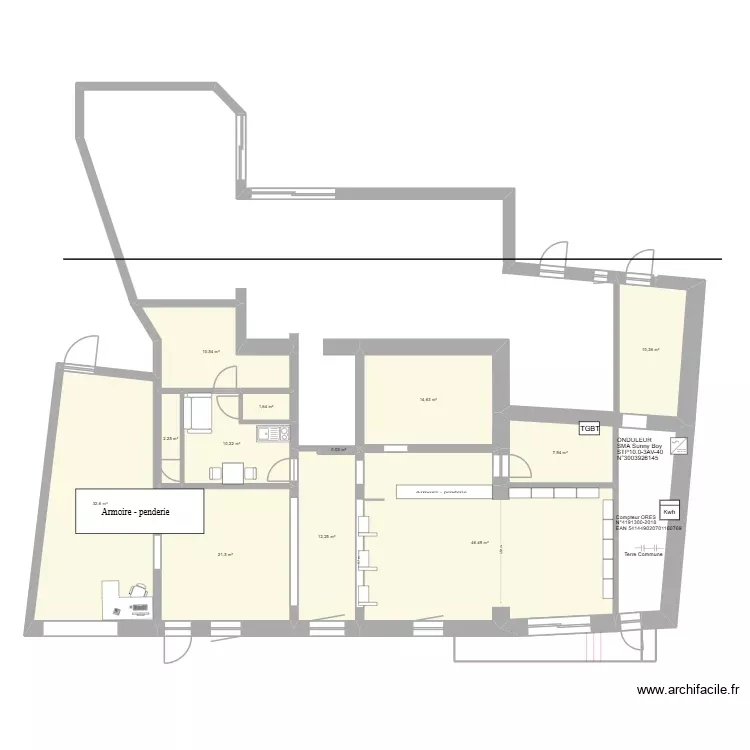 pharma extension. Plan de 12 Pièces et 170 m²