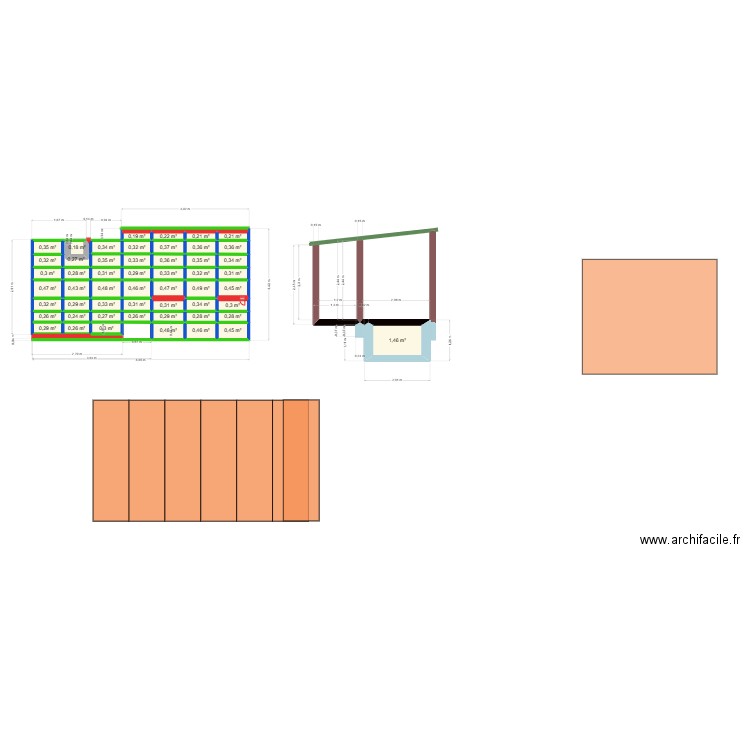 schuppen HS. Plan de 53 pièces et 19 m2