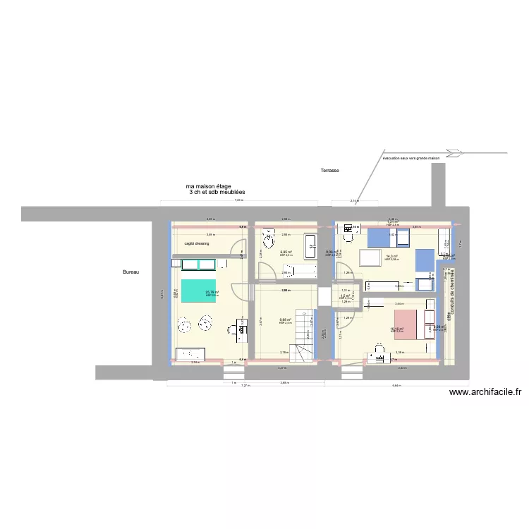 ma maison futur &eacute;tage. Plan de 