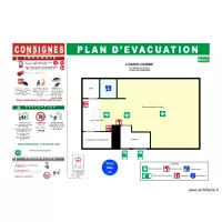 Plan d'&eacute;vacuation l'Oasis Lounge
