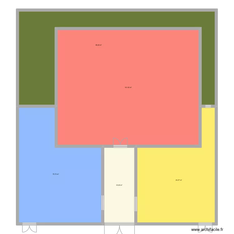 maison. Plan de 5  et 392 m²