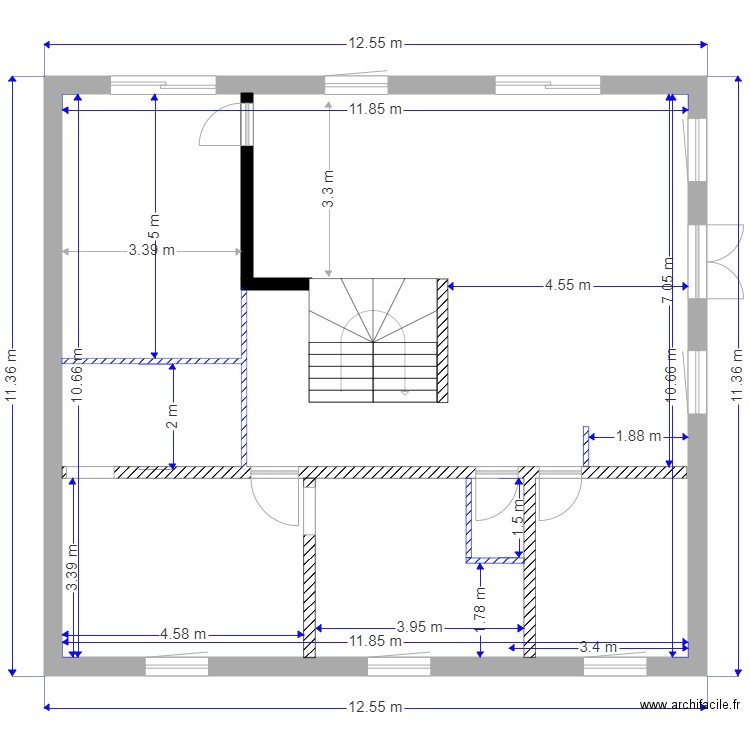 41 mur rénover A. Plan de 1 pièce et 126 m2
