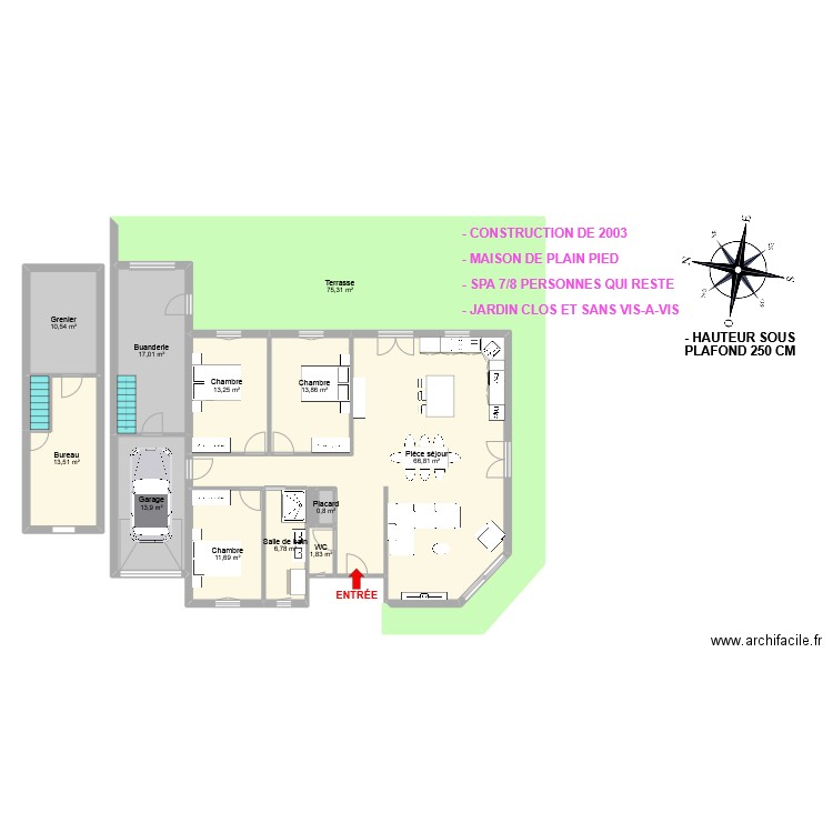 Pinheiro. Plan de 14 pièces et 247 m2