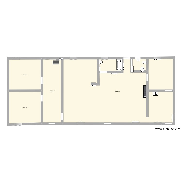 maison. Plan de 4 pièces et 154 m2