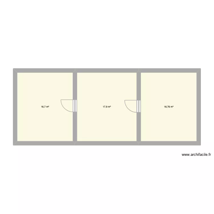 2eme etage Moniquet. Plan de 3  et 51 m²