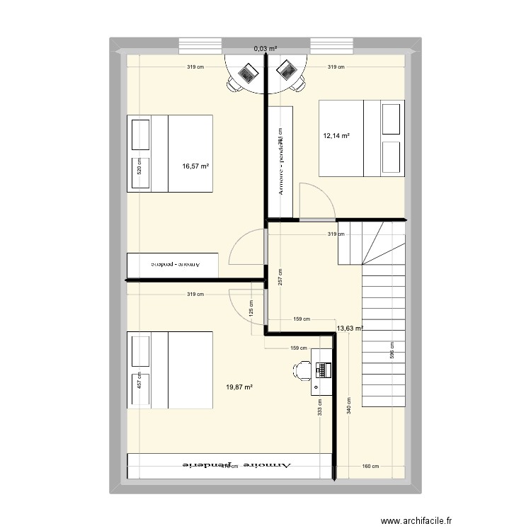 justine lequere. Plan de 6 pièces et 62 m2