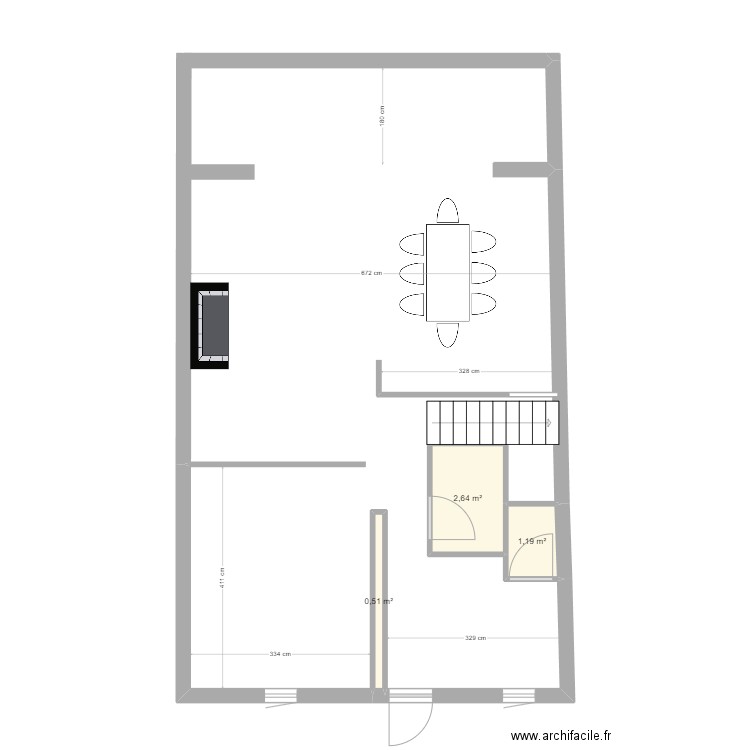 RDC Clement PLANES V2. Plan de 3 pièces et 4 m2