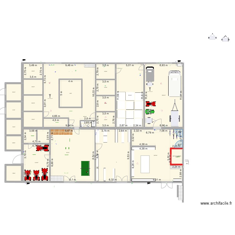 Ecurie_cortrat_V5. Plan de 21 pièces et 652 m2