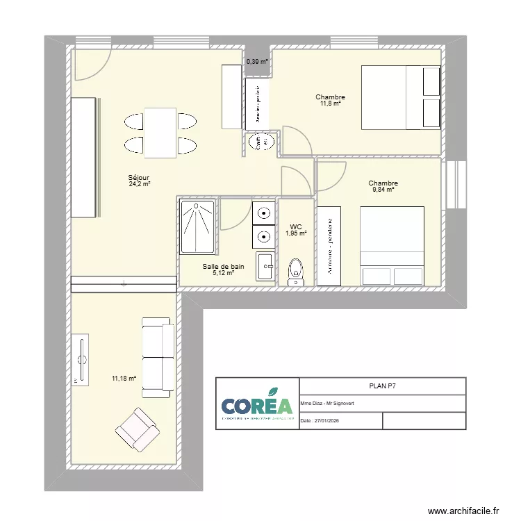 PLAN AMELIE P7. Plan de 7 et 112 m² PLAN AMELIE P7. Plan de 7 et 112 m²