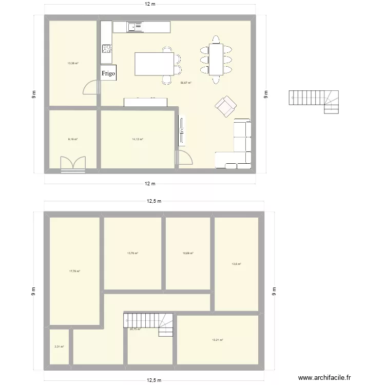 Version 3. Plan de 11 et 185 m² Version 3. Plan de 11 et 185 m²