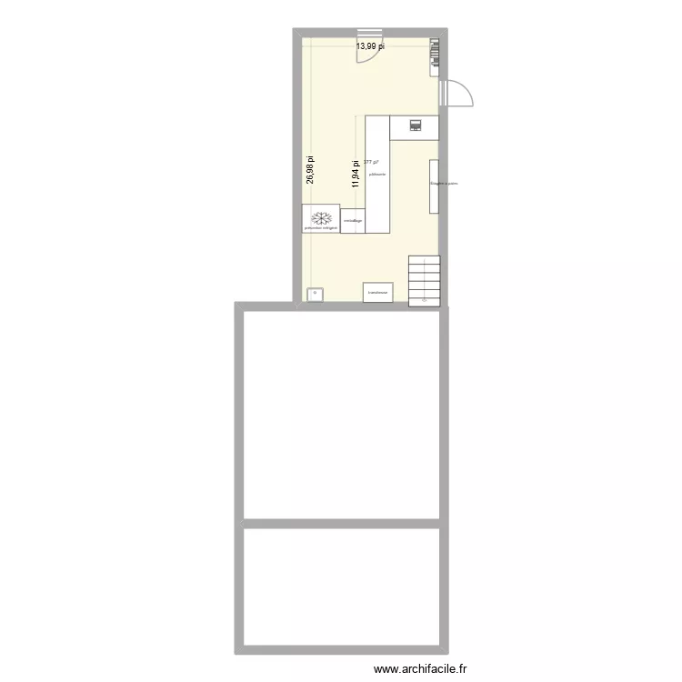 boulangerie Exzeco version 2. Plan de 1 Pièce et 35 m²
