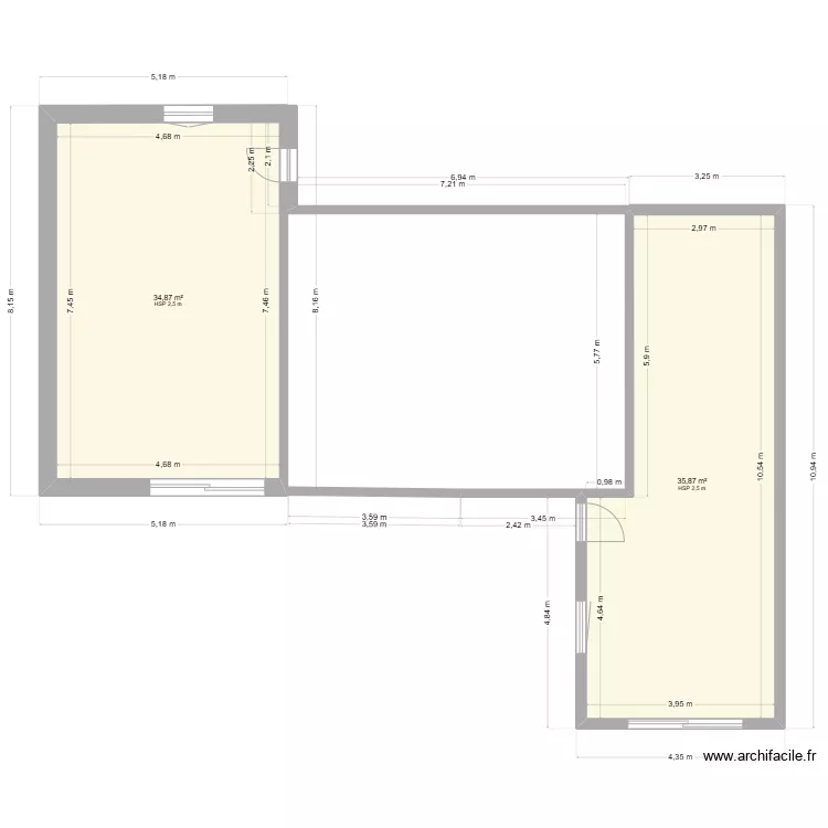 extension maison de Penestin. Plan de 