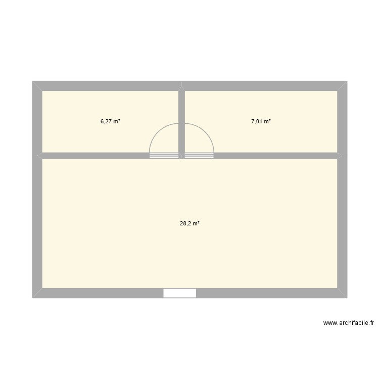 WC new. Plan de 3 pièces et 41 m2