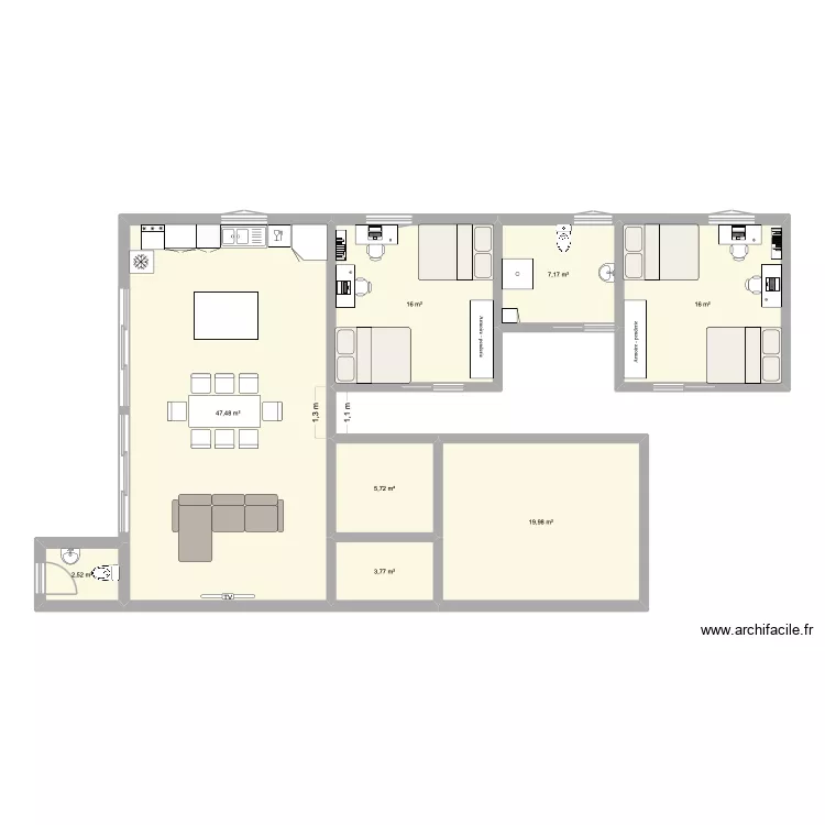 plan 2. Plan de 8  et 119 m²