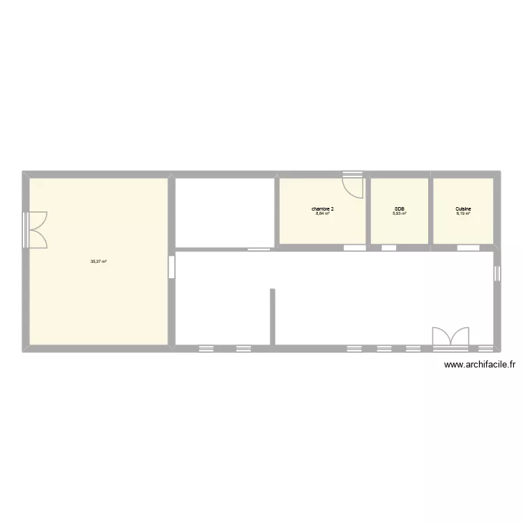 JMF RENOV. Plan de 4  et 56 m²