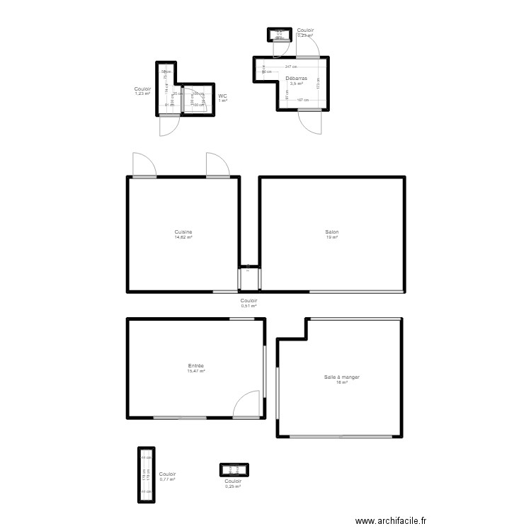 MARCHAND. Plan de 11 pièces et 73 m2