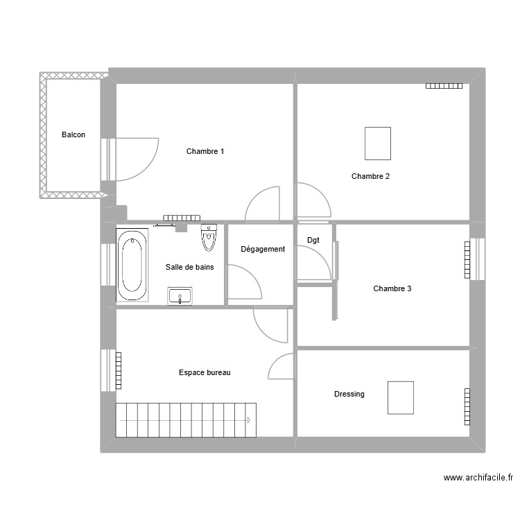 Ruocco - Etage. Plan de 10 pièces et 70 m2