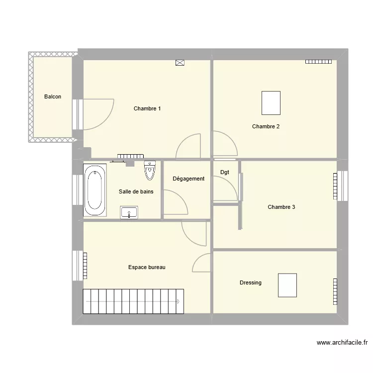 Ruocco - Etage. Plan de 10  et 70 m²