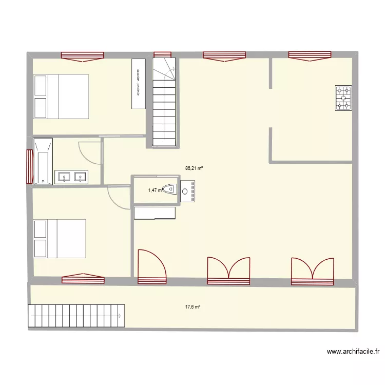 MAISON EMMA ET HUGO. Plan de 3  et 107 m²