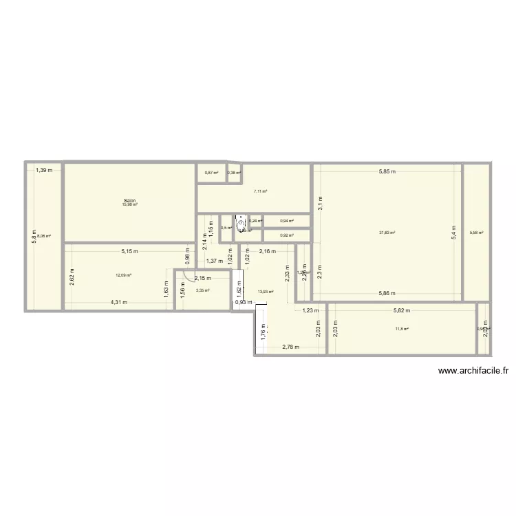 maison projet. Plan de 18  et 116 m²