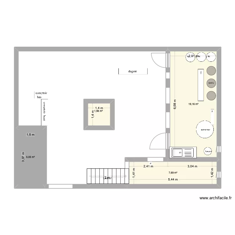 rc avec extraction + mise en pot. Plan de 5 et 35 m² rc avec extraction + mise en pot. Plan de 5 et 35 m²