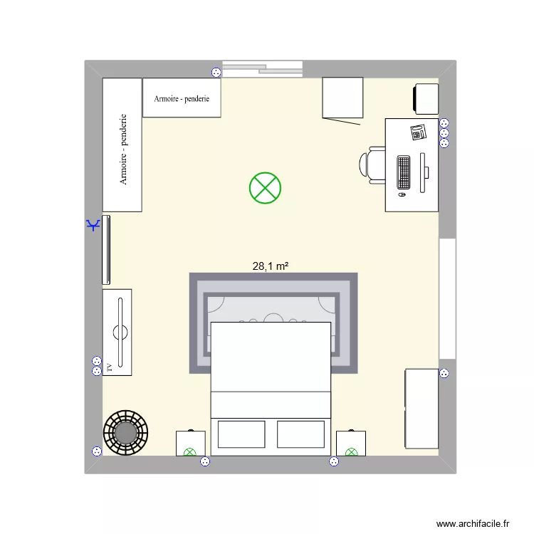 Chambre. Plan de 1 et 28 m² Chambre. Plan de 1 et 28 m²
