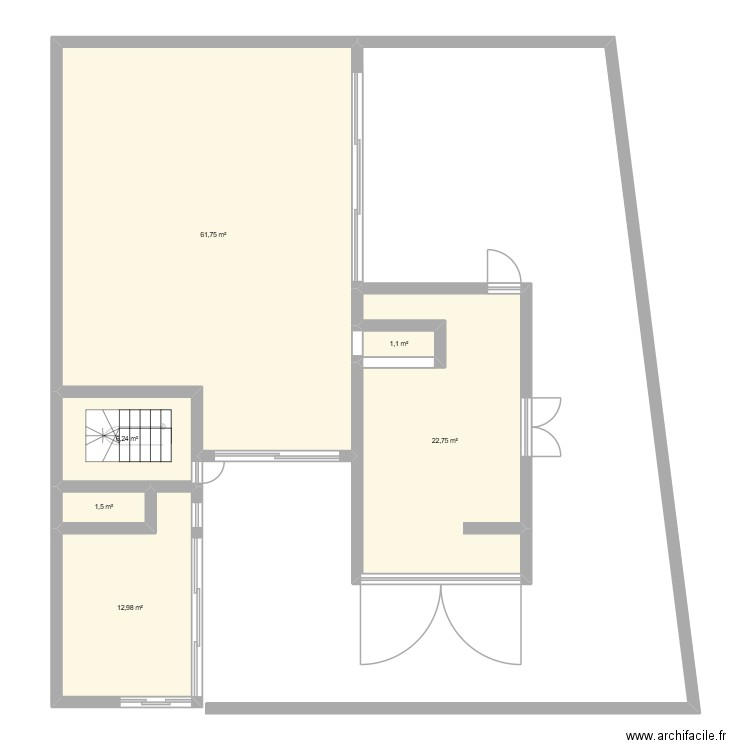 Bâtiment 1. Plan de 6 pièces et 106 m2