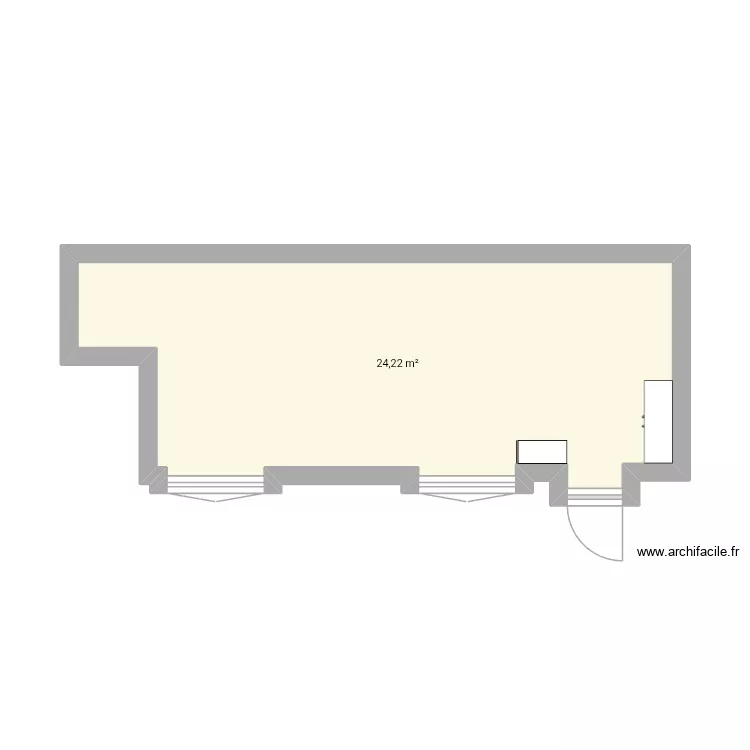 Cœur intérieur public. Plan de 1 et 24 m² Cœur intérieur public. Plan de 1 et 24 m²