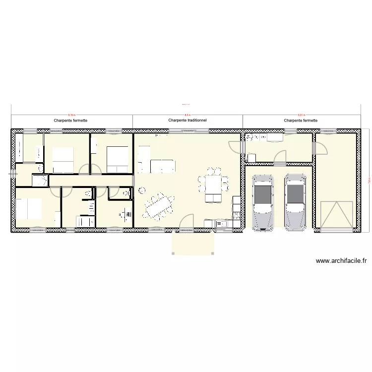 Maison  Peyrens 2026. Plan de 16  et 180 m²