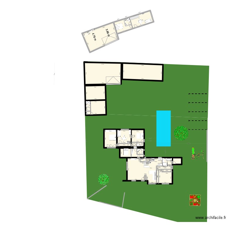 acqueduc100. Plan de 25 pièces et 364 m2