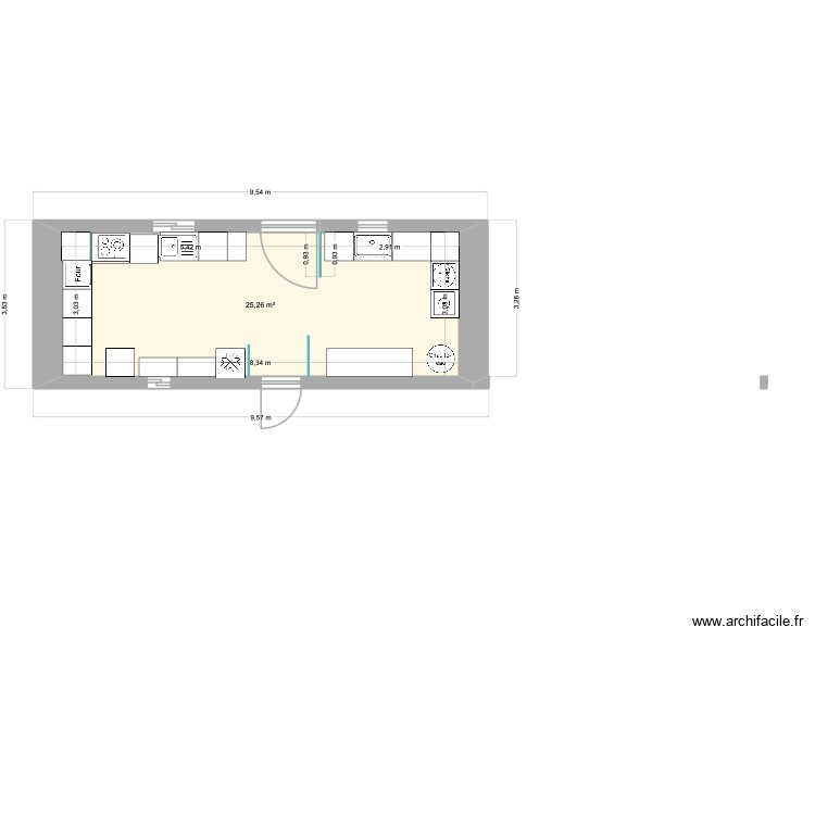 Cuisine Am&eacute;nag&eacute;e. Plan de 0 pièce et 0 m2