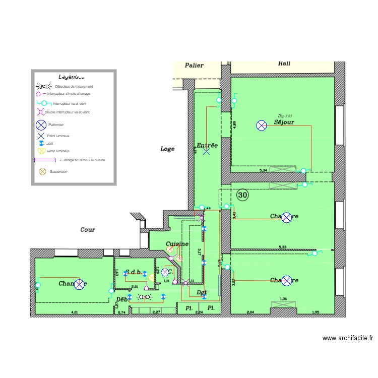 PLAN LOPEZ ECL V2. Plan de 1 pièce et 11 m2