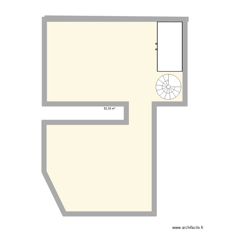 le plan. Plan de 1 pièce et 62 m2