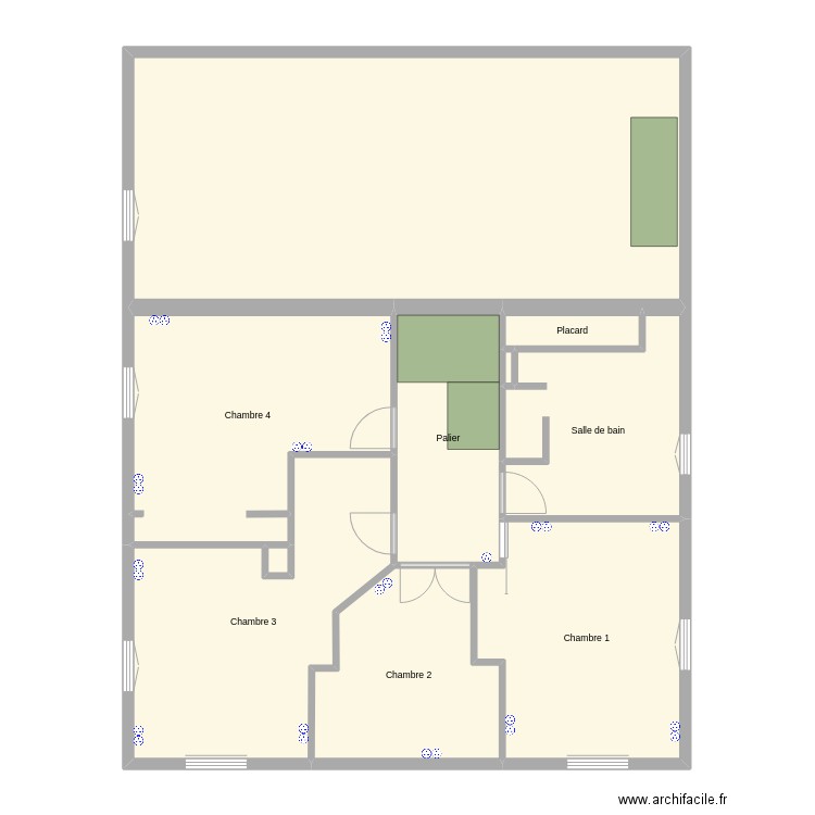 ETAGE. Plan de 10 pièces et 137 m2