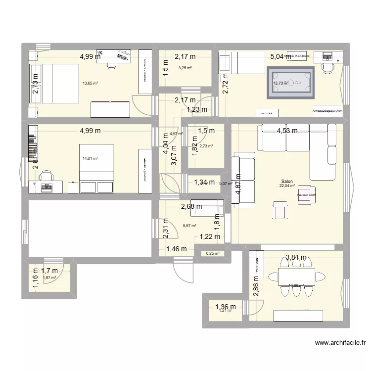 Appartement Marnes BIS. Plan de 14  et 95 m²
