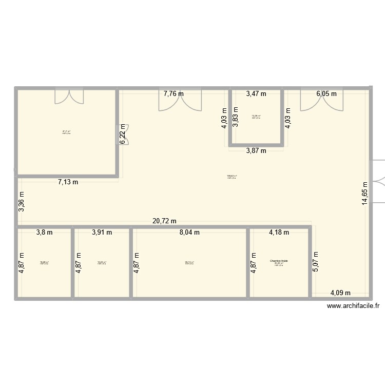 hangar. Plan de 0 pièce et 0 m2