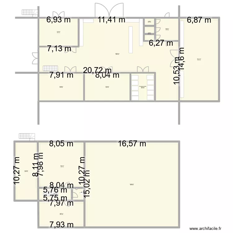 hangar. Plan de 14 et 855 m² hangar. Plan de 14 et 855 m²