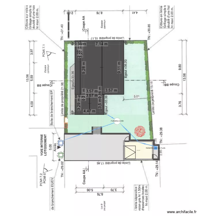 garage 1. Plan de 5  et 99 m²