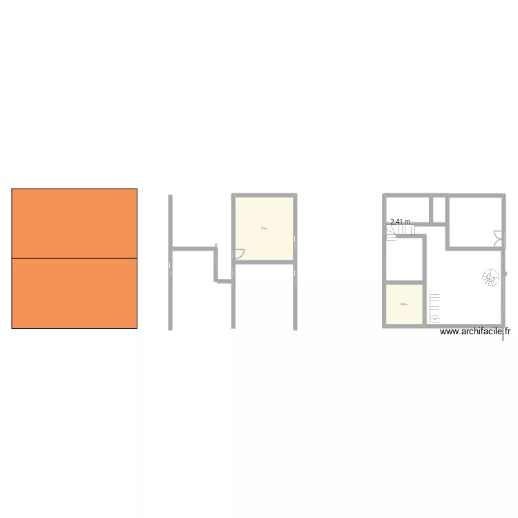 Caze mémé. Plan de 2 et 38 m² Caze mémé. Plan de 2 et 38 m²