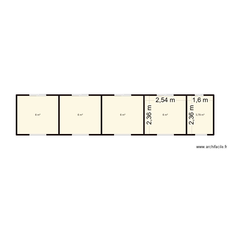 saph. Plan de 5 pièces et 28 m2