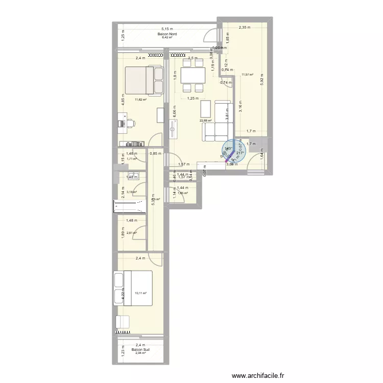 79 Lenoir CORRECT. Plan de 11 Pièces et 80 m²