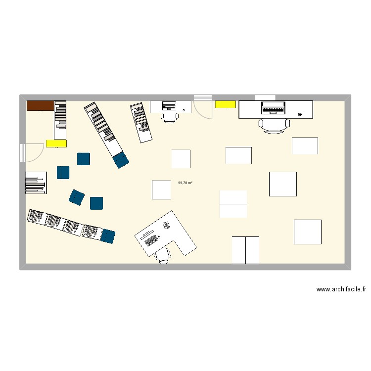 Cdi3. Plan de 1 pièce et 100 m2