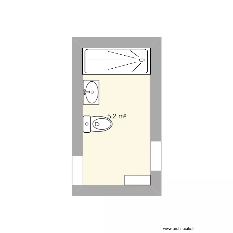 SDB Codos. Plan de 1 et 5 m² SDB Codos. Plan de 1 et 5 m²