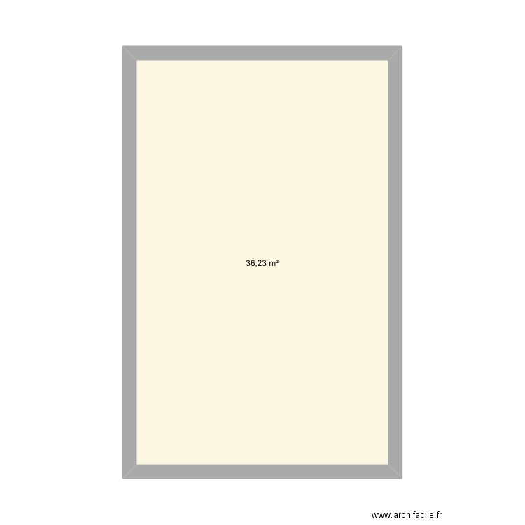 Salon. Plan de 1 pièce et 36 m2