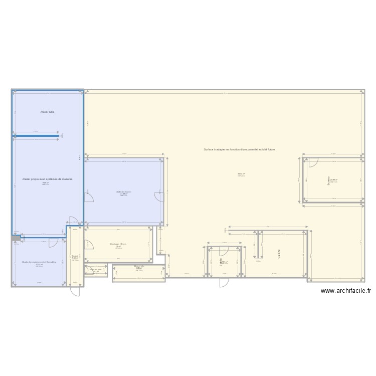 etage 3 - Proposition d'aménagement Mars 2024. Plan de 10 pièces et 512 m2