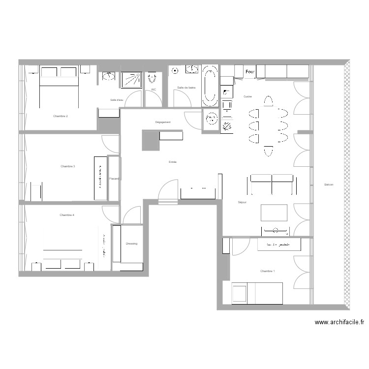legrand. Plan de 17 pièces et 130 m2